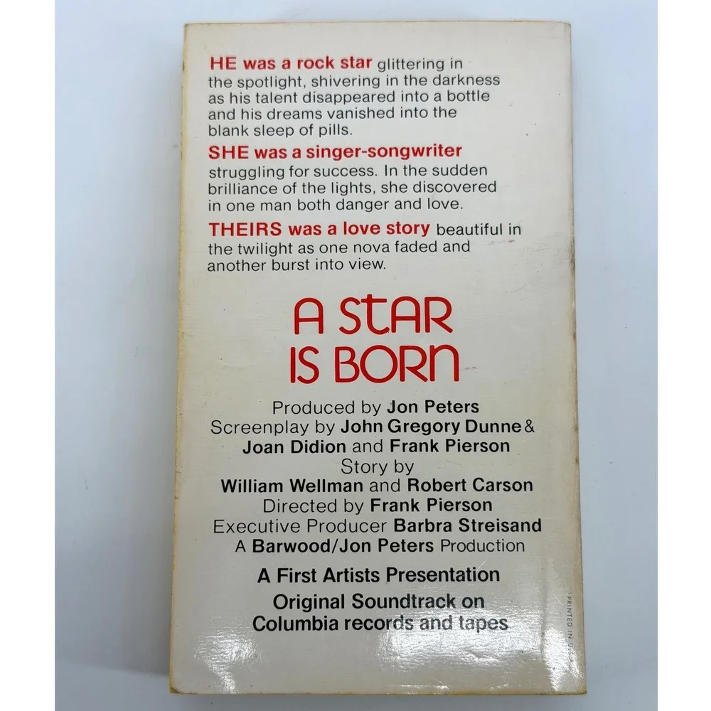 A Star Is Born Alexander Edwards Paperback 1976 Barbra Streisand First Printing